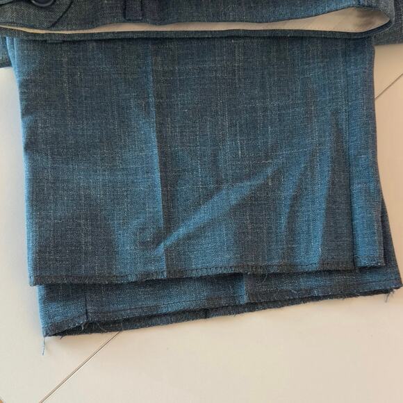 NWT Canali Men’s Unhemmed Travel Dress Pants Size 40 Wool/Silk/Linen Blend Teal - Picture 10 of 10